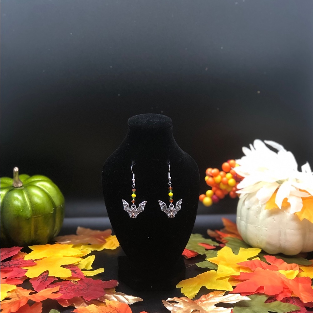 Halloween bat earrings